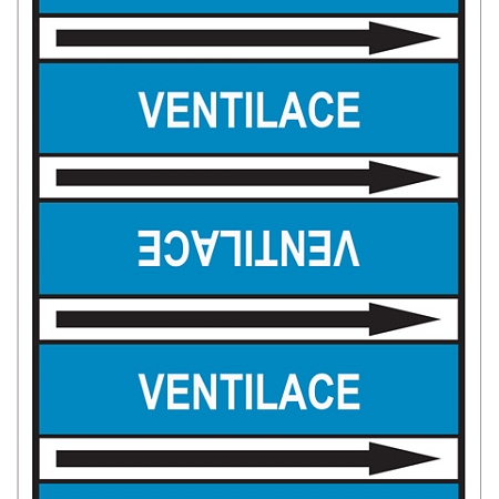 Značení potrubí, ventilace